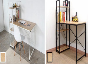Grande Desk With 4-tier Shelf - Homlly