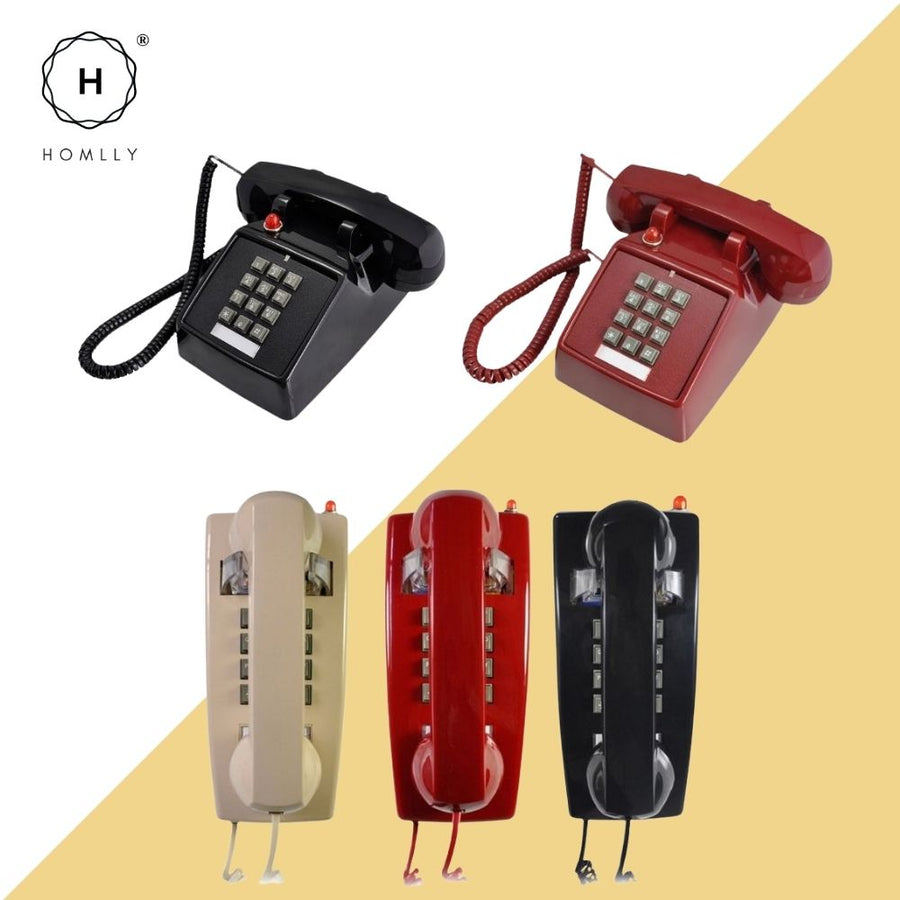 Homlly Retro Vintage Home Button Dial Landlines Phone