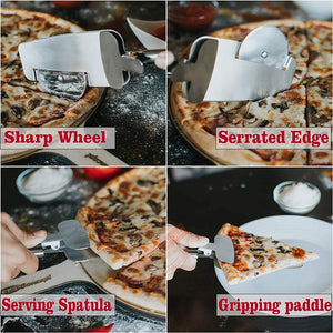 Homlly Pizza Wheel Cutter with Serve spoon