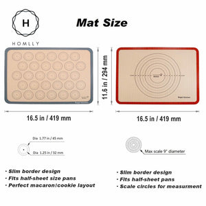 Homlly Non-Stick Silicone Baking Mats (60*40cm)