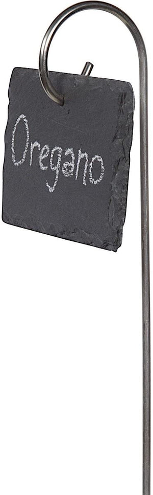 Homlly Slate Plant Labels Markers with Stainless Steel Stakes and Chalk Pencils (10pcs)