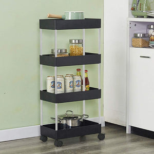 Homlly 4 Tier Mobile Storage Utility Cart Rack with Wheels