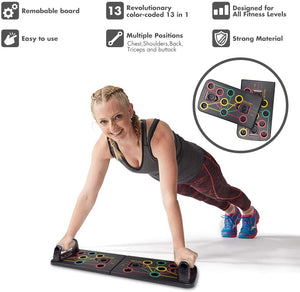 Homlly 13 in 1 Portable Power Press Push Up Workout Board with Resistance Band