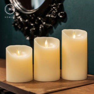 Homlly Real Wax LED Flickering Flameless Candles