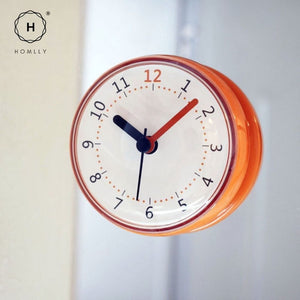 Homlly Waterproof Bathroom Kitchen Suction Dial Clock