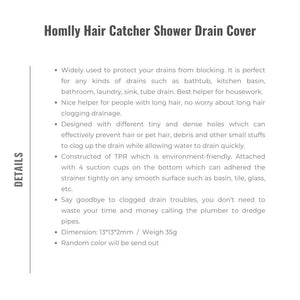 Homlly Hair Catcher Shower Drain Cover (3 pcs)