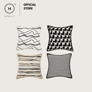 Homlly Houndstooth Decorative Pillow Cushion Covers (Set A)