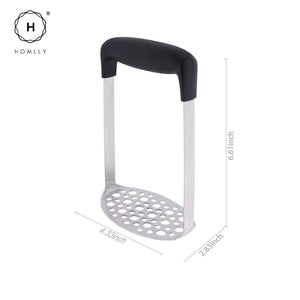 Homlly Stainless Steel Potato Masher with Broad and Ergonomic Horizontal Handle