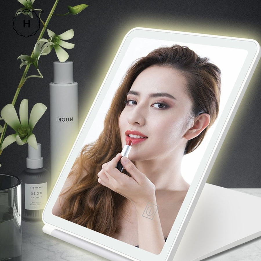 Homlly Portable Fold Up Travel Beauty Make Up LED Mirror (Free X10 Detachable mirror)