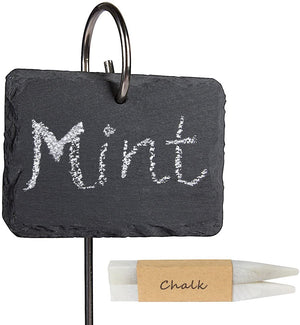 Homlly Slate Plant Labels Markers with Stainless Steel Stakes and Chalk Pencils (10pcs)