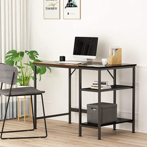 Homlly Toika Home Office Computer Desk with 2 Tier Storage Shelves (120*60*75cm)