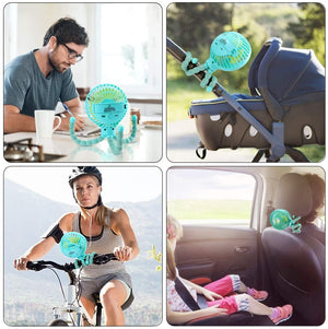 Homlly Portable Handheld Stroller Fan with Flexible Octopus Stand