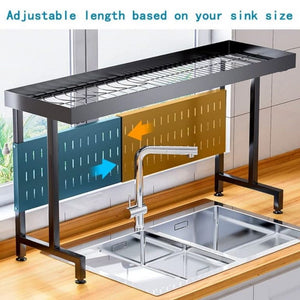 Homlly Trii Over the sink adjustable Width and Height Cultery Utensils Dish Drying Drainer Kitchen Organizer Rack 