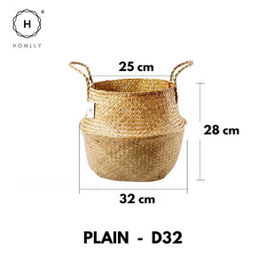 Homlly Handmade Seagrass Belly  Basket for Storage Plant Pot Basket and Laundry