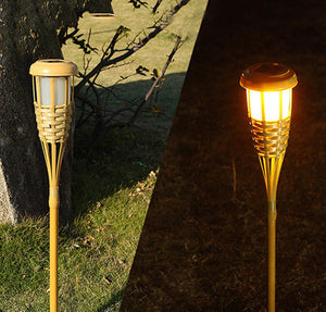 Gardi Bamboo Solar LED Flame Torch Light - Homlly