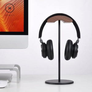 Homlly Arch Walnut Wood Headphone Display Stand