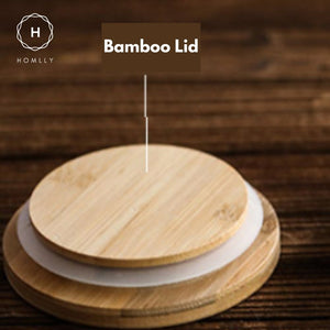 Homlly Qutto Embossed Food Storage Glass Containers with Bamboo Lid