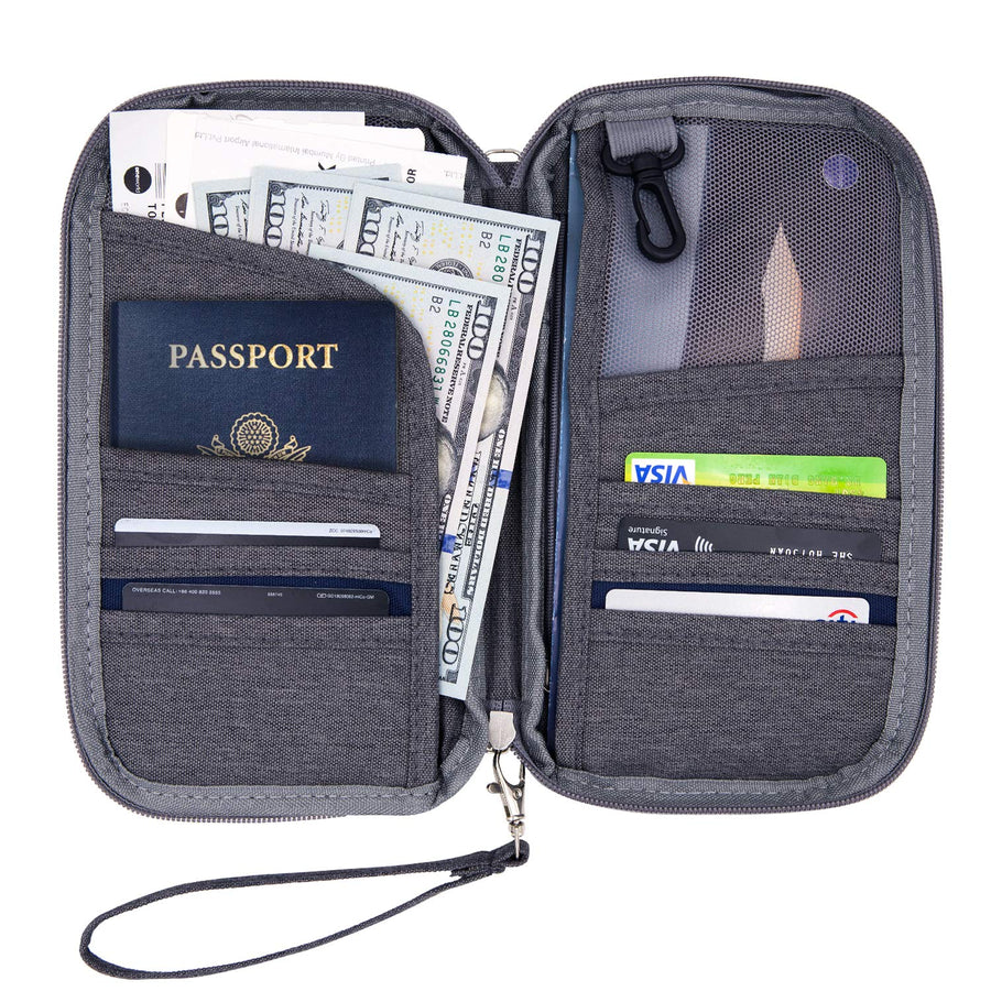 Homlly RFID Blocking Travel Passport Holder (Ash Grey)