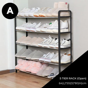 Homlly 5 Tier Tower Shoe Storage Rack with Protective Covers