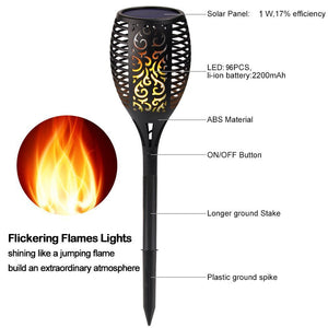 Gardi Hollow Solar LED Dancing Flame Standing Torch Light - Homlly