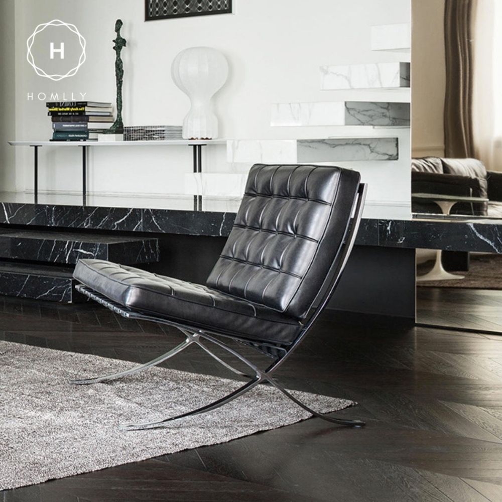 Homlly Barcelona Chair Single Double Ottoman