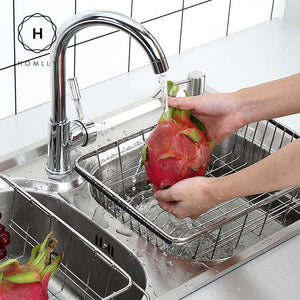 Homlly Expandable Stainless Steel Sink Dish Drainer - Homlly