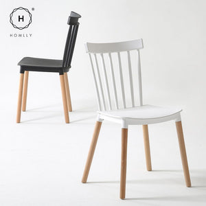 Homlly Nordic Windsor Dining Oak Leg Chair