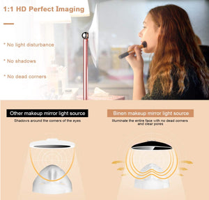 Homlly LED Makeup Mirror 10x Magnifier with 3 Color Light Modes