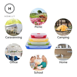 Homlly Collapsible Foldable Silicone Food Storage Container (BPA Free)