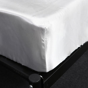 Homlly Hypoallergenic Breathable Soft Silky Satin Pillow Bedsheet Set