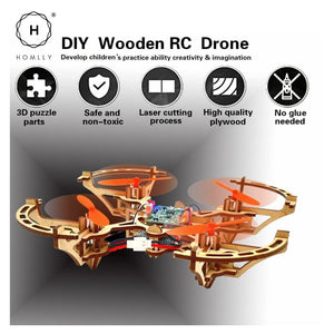 Homlly Stem Kit DIY Mini Wooden Drones for Kids and Beginners