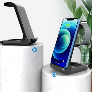 Homlly 3 in 1 Wireless Charger Dock Stand for Apple Watch Airpod Qi enabled Smartphone