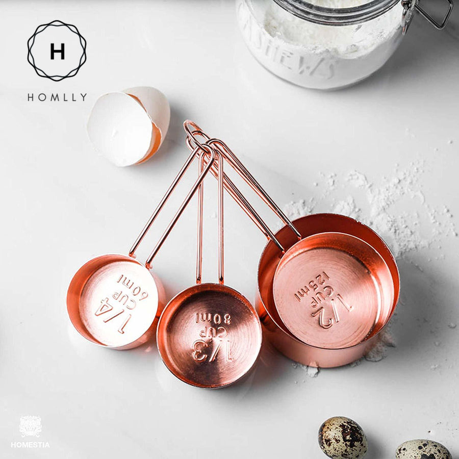 Homlly Rose Gold Measuring Cups and Spoons