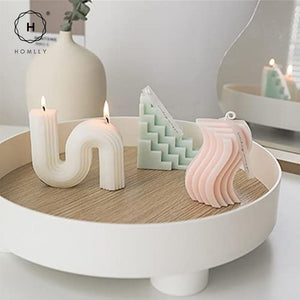 Homlly Candii S Shape Minimalist Geometric Shaped Soy Wax Scented Candle