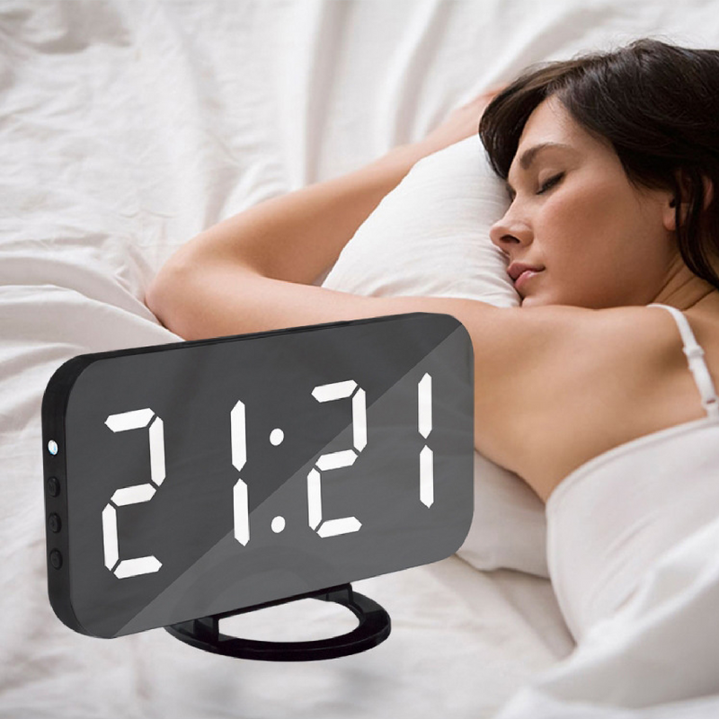 Bedside Large Digit LED Alarm Clock w 2 USB Charging Port - Homlly