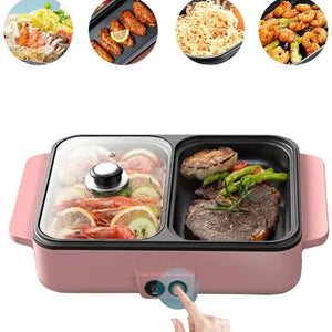 Homlly Electric Barbecue Grill 2 in 1 Hot Pot