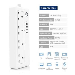 Homlly Smart WIFI Power Strip 4 AC Outlets  4 USB Ports