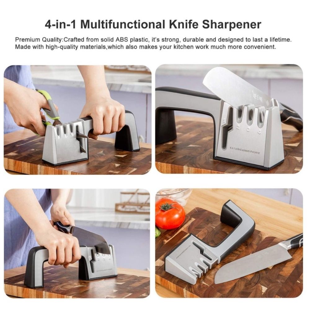 Kitchen Knife Sharpener 4In1 Knife Scissors Sharpener