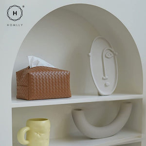 Homlly Leather Tissue Box Cover