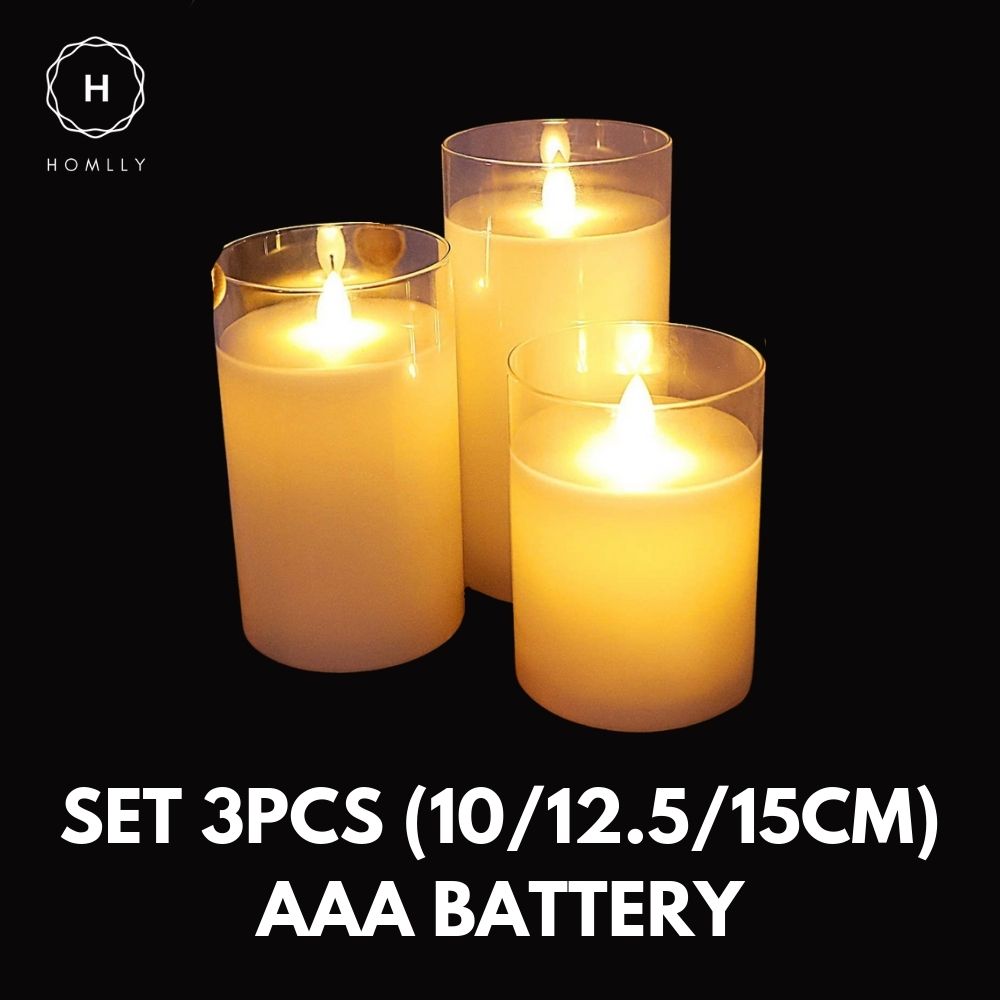 LED Indoor Battery Operated Swinging Flameless Candles Made With Real Wax 