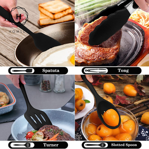 Homlly Heat-Resistant Non-Stick Kitchen Utensils Cooking Tools Set (10 pcs)