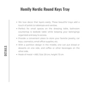 Homlly Nordic Round Keys Tray