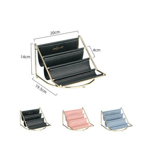 Homlly Keii Gold Multi Leather Layer Desk Organizer Shelf