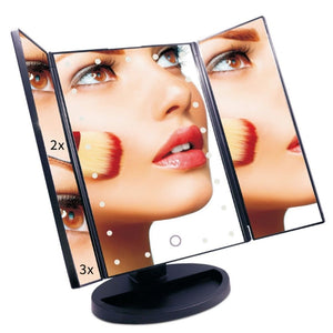 Homlly Makeup TRIFOLD Mirror LED Lights 1X 2X 3X Magnification