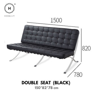 Homlly Barcelona Chair Single Double Ottoman