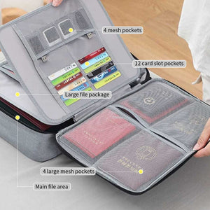 Homlly Multiple Layers Travel Document Bag with Lock