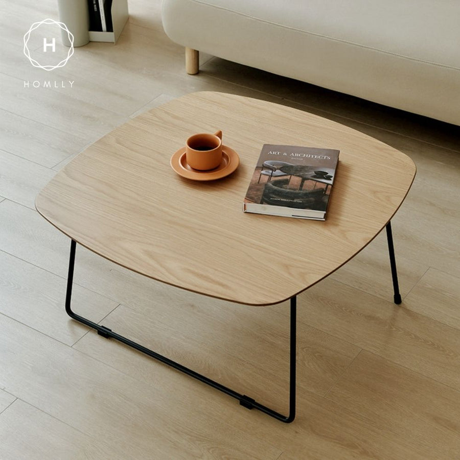 Homlly Muiio Mid-Century Modern Living Room Coffee TV Open Shelve Table