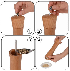 Homlly Salt Pepper Grinder Wood Shaker - Homlly
