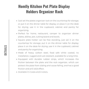 Homlly Kitchen Pot Plate Display Holders Organizer Rack