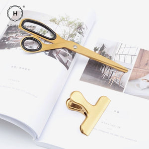 Homlly Keii Gold Stationary Set Dice Clip Ruler Pen Tape Scissor Holder